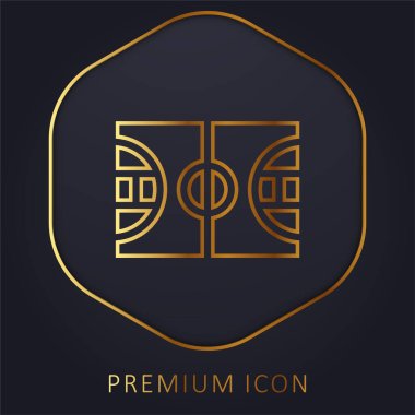 Basketball golden line premium logo or icon clipart