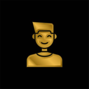 Erkek altın kaplama metalik simge veya logo vektörü