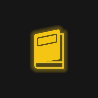 Kitap sarı parlak neon simgesi