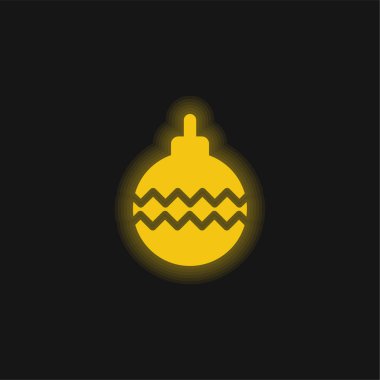 Bauble sarı parlak neon simgesi