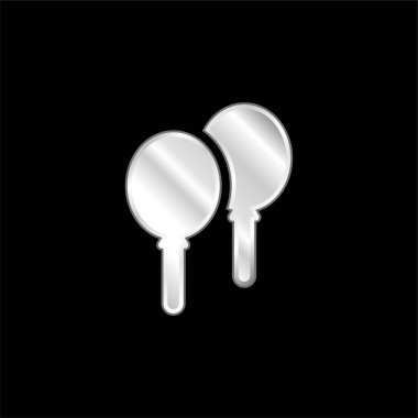 Balonlar gümüş kaplama metalik simge