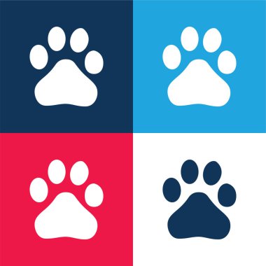 Baidu mavi ve kırmızı dört renk minimal simge kümesi