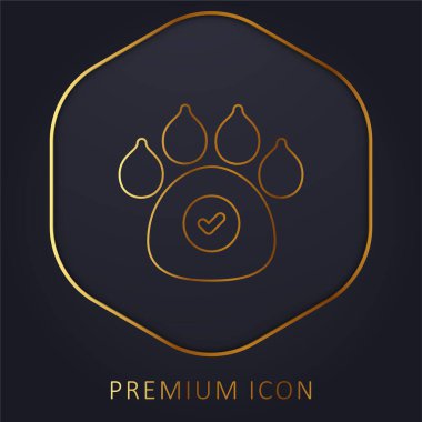 Animals Allowed golden line premium logo or icon clipart