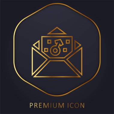 Altın çizgili erkek logosu veya simgesi