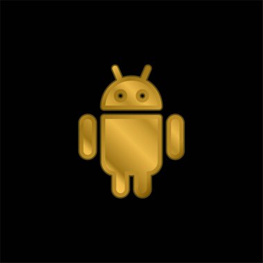 Android altın kaplama metalik simge veya logo vektörü