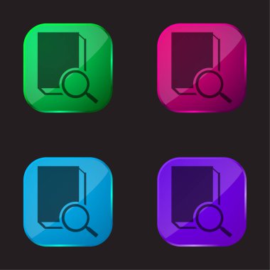 Dört renkli cam düğme simgesi