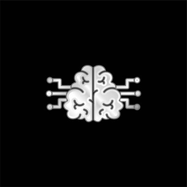 Beyin gümüş kaplamalı metalik simge