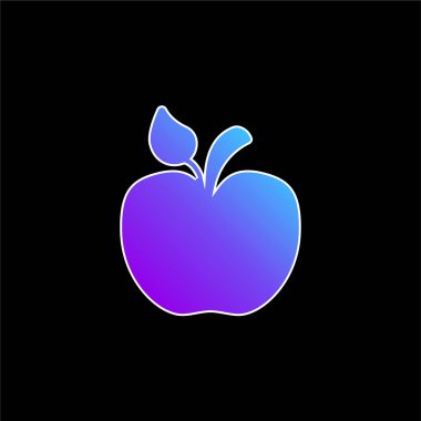 Küçük Yaprak mavi eğimli vektör simgesi ile elma