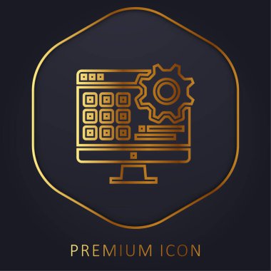 Uygulama altın çizgi premium logosu veya simgesi