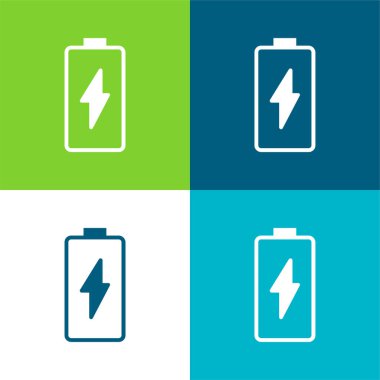 Batarya Düz 4 renk en küçük simge seti