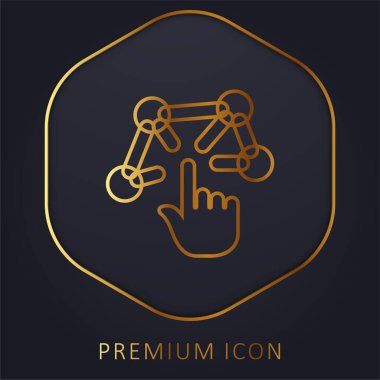 3d Modelleme Altın Hat prim logosu veya simgesi