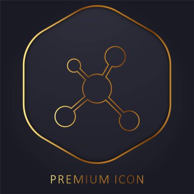 Atomlar altın çizgi prim logosu veya simgesi