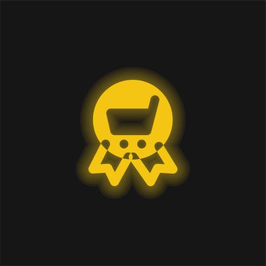 Rozet sarı parlak neon simgesi