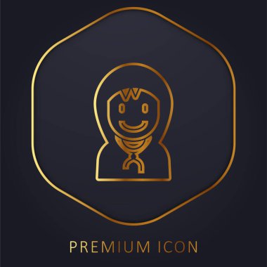 Altın çizgili erkek logosu veya simgesi