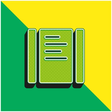 Yatay olarak Yeşil ve Sarı 3D vektör logosunu kaydırmak için Siyah Metin Sayfası