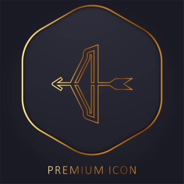 Archer altın çizgi premium logosu veya simgesi