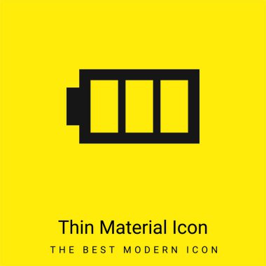 Battery Image With Three Areas minimal bright yellow material icon clipart