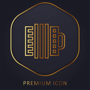 Akordeon altın çizgisi prim logosu veya simgesi