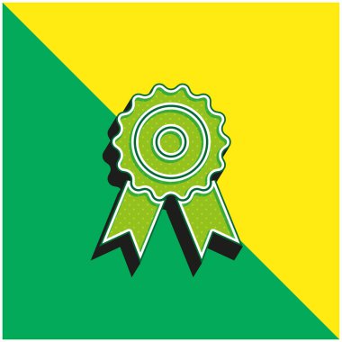 Ödül Yeşil ve Sarı Modern 3D vektör simgesi logosu