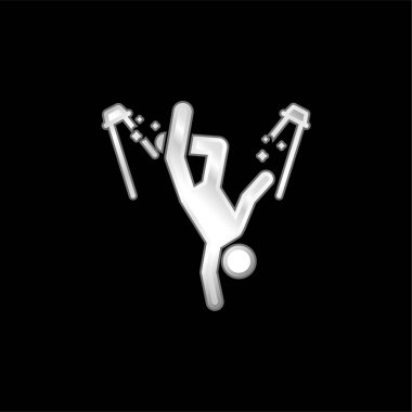 Break Dance gümüş kaplama metalik simgesi