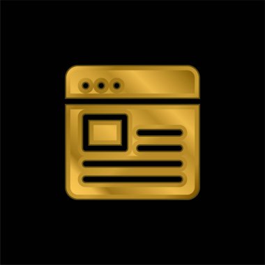 Blog altın kaplamalı metalik simge veya logo vektörü