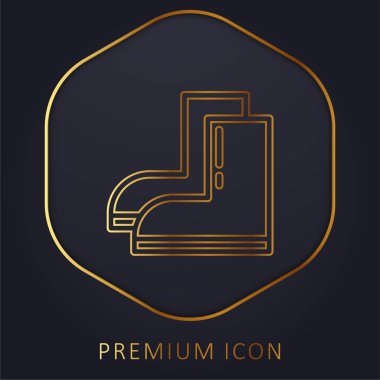 Altın çizgi prim logosunu veya simgesini çizer
