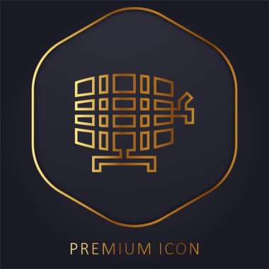 Bira Tap altın çizgisi prim logosu veya simgesi