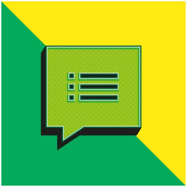 Tartışma Yeşil ve Sarı Modern 3d vektör simgesi logosu