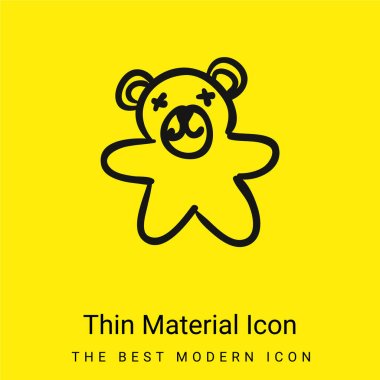 Bear Hand Drawn Toy minimal bright yellow material icon clipart