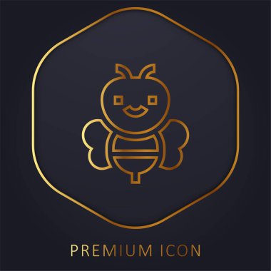 Arı altın çizgisi prim logosu veya simgesi