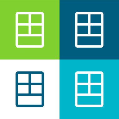 Büyük Düzen Düz 4 renk en küçük simge seti