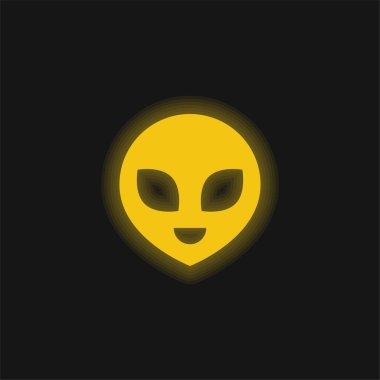 Uzaylı sarı parlak neon simgesi
