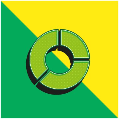 Analizler yeşil ve sarı modern 3d vektör simgesi logosu