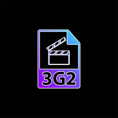 3g2 Dosya Biçimi Sembol mavi gradyan vektör simgesi