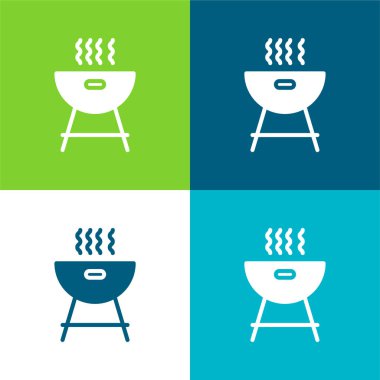 Barbekü Düz Renk en az simge seti