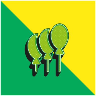 Balonlar yeşil ve sarı modern 3d vektör simgesi logosu