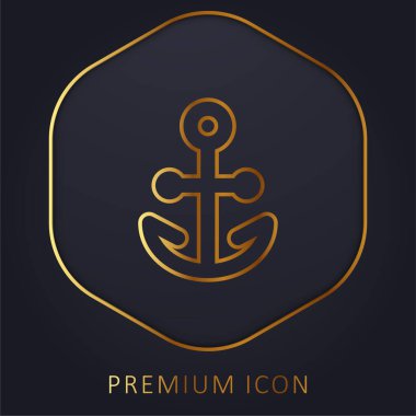 Anchor golden line premium logo or icon clipart
