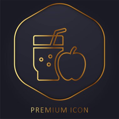 Apple Juice altın çizgisi prim logosu veya simgesi