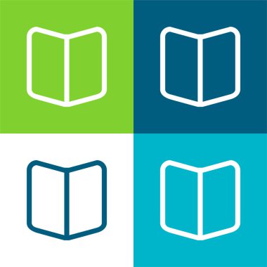 Kitap Özeti Düz Düz 4 renk minimal simgesi seti