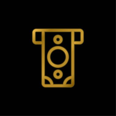 ATM Altın kaplama metalik simge veya logo vektörü