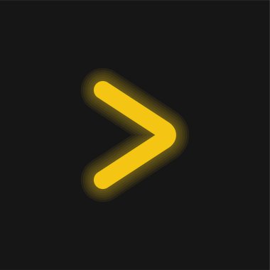 Ok Açı Gösterimi Sağ Sarı Parlak Neon simgesi