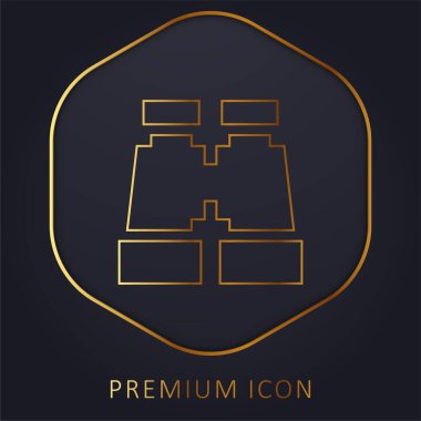 Dürbün altın çizgi prim logosu veya simgesi