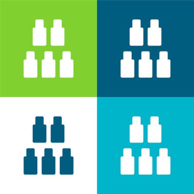 Şişe Oyunu Düz 4 renk en küçük simge kümesi