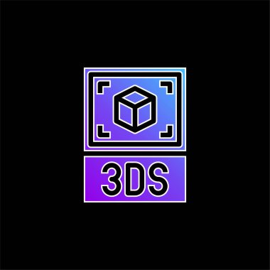 3ds mavi gradyan vektör simgesi