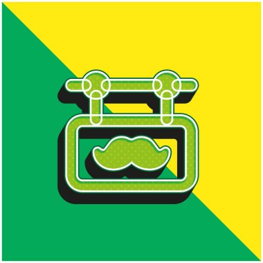 Berber Yeşil ve Sarı Modern 3D vektör simgesi logosu
