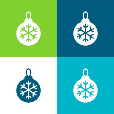 Bauble Düz Renk simgesi seti