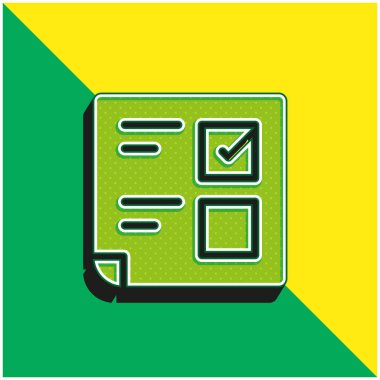 Ballot Green and yellow modern 3d vector icon logo clipart