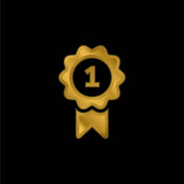 Altın kaplama metalik simge veya logo vektörü ödülü