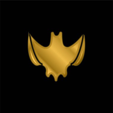 Yarasa altın kaplama metalik simge veya logo vektörü
