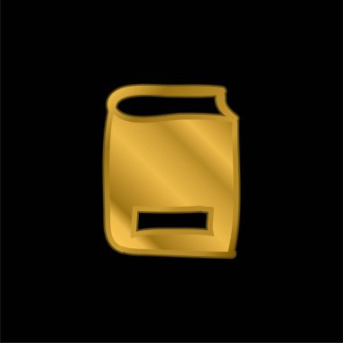 Kitap altın kaplamalı metalik simge veya logo vektörü